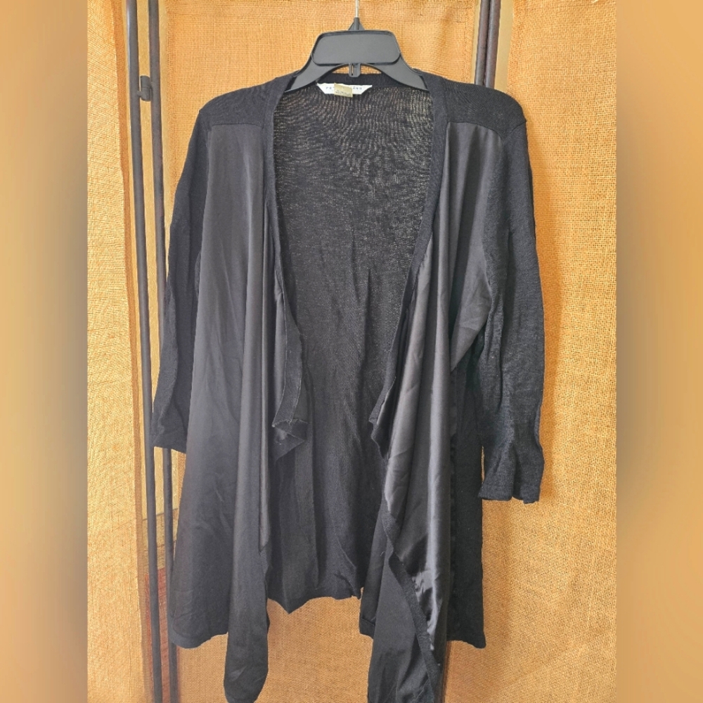 Black Women's Black Open Front Peter Nygard Cardigan